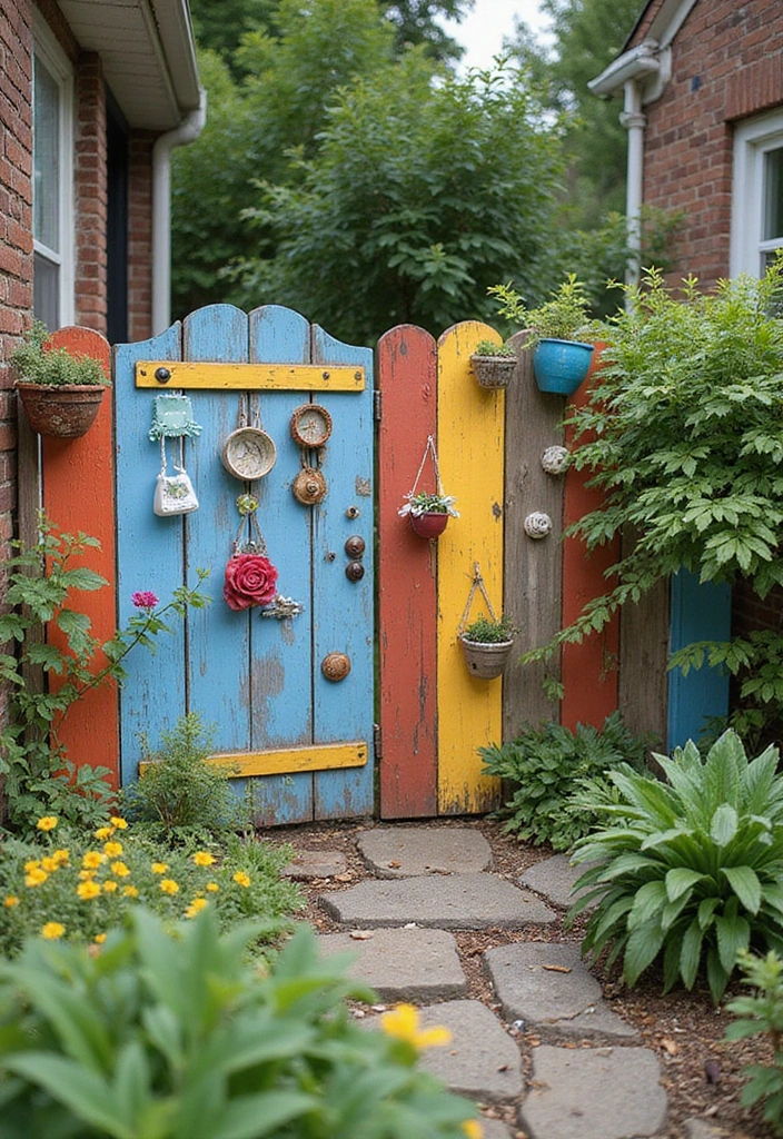 30 DIY Garden Fence Cheap Simple Solutions for Small Yards - 5. Repurposed Doors as Fencing