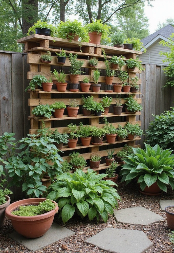 30 DIY Garden Fence Cheap Simple Solutions for Small Yards - 7. Pallet Vertical Garden Fence