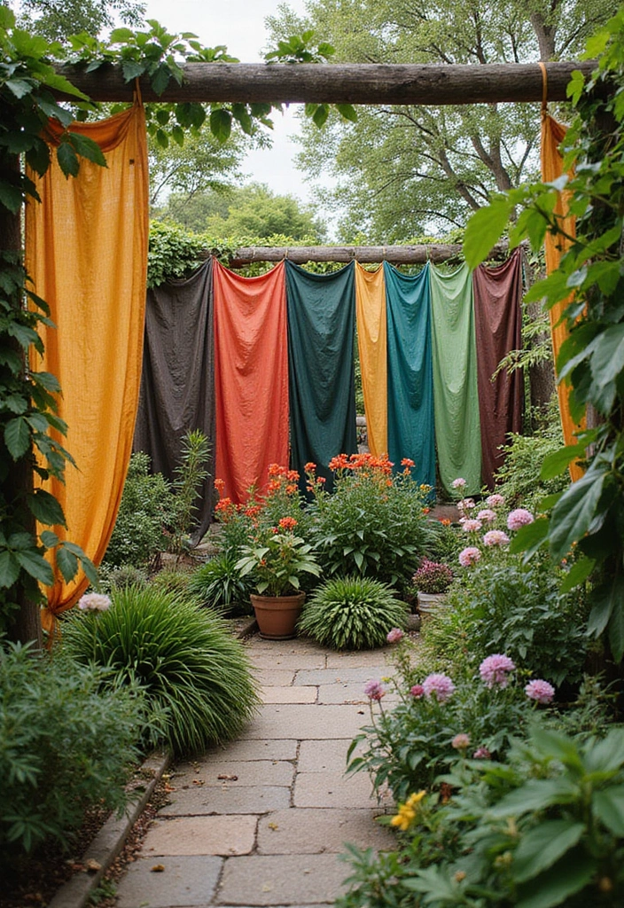 30 DIY Garden Fence Cheap Simple Solutions for Small Yards - 8. Fabric Screen Fencing