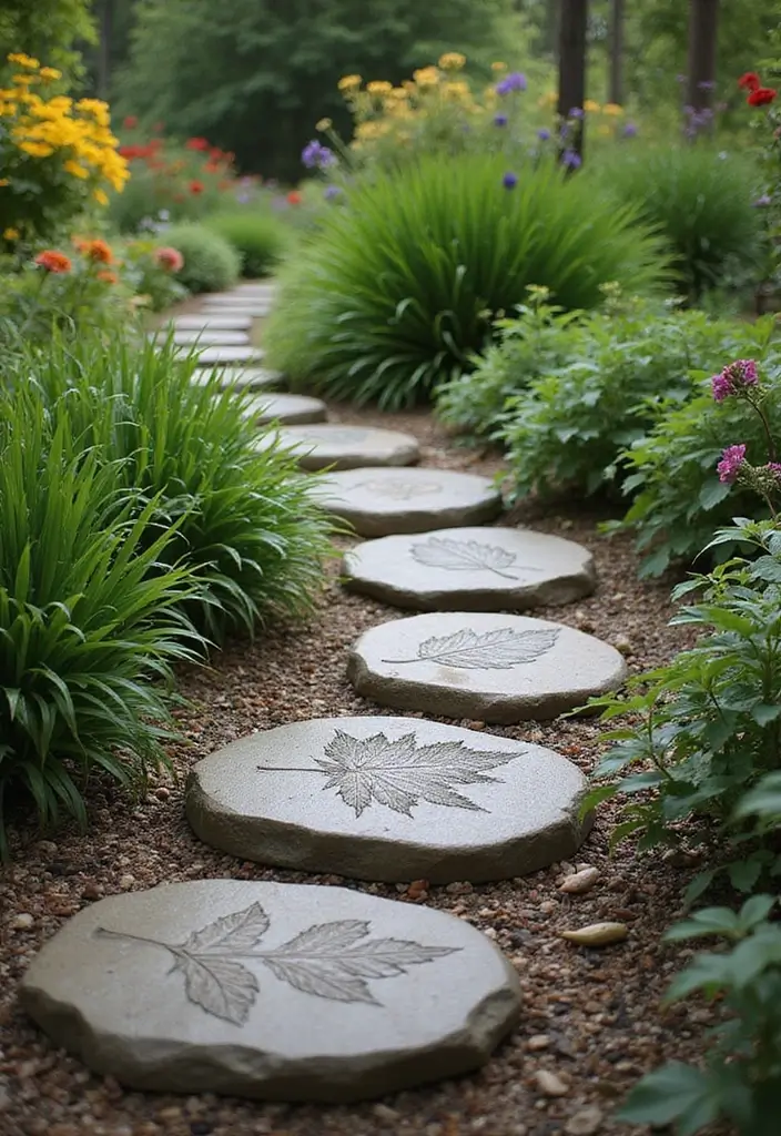 30 DIY Garden Stepping Stones That Add Magic to Your Path - 2. Leaf Imprint Stepping Stones