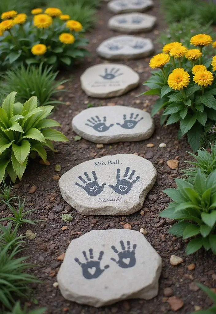30 DIY Garden Stepping Stones That Add Magic to Your Path - 23. Personalized Family Stones