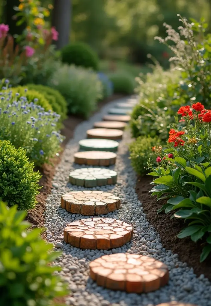 30 DIY Garden Stepping Stones That Add Magic to Your Path - 30. Sustainable Materials Stepping Stones