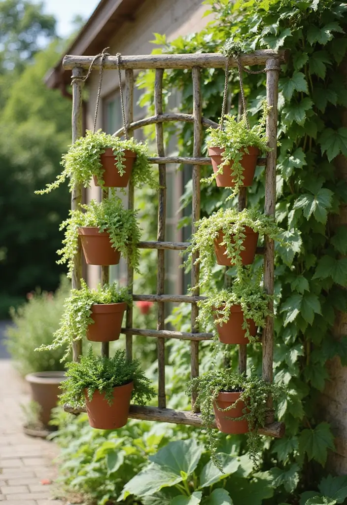 30 DIY Garden Trellis Ideas for Creative Vertical Gardens - 24. Hanging Trellis