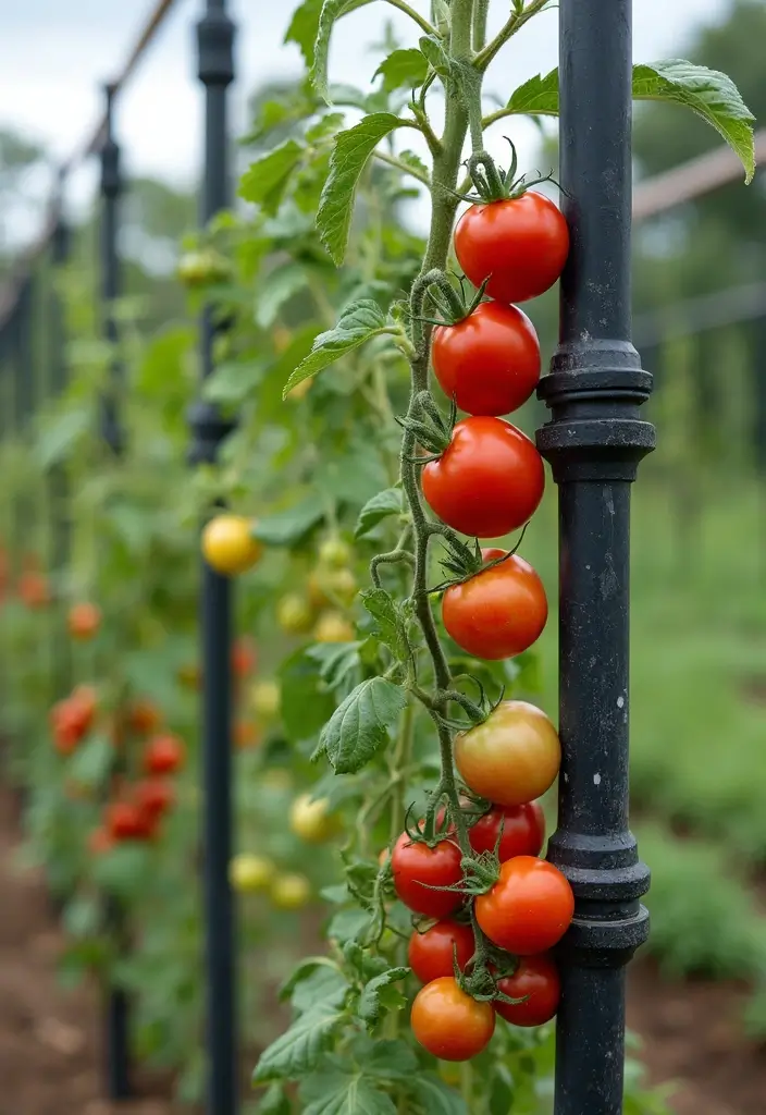 30 DIY Garden Trellis Ideas for Creative Vertical Gardens - 5. Vertical Pipe Trellis