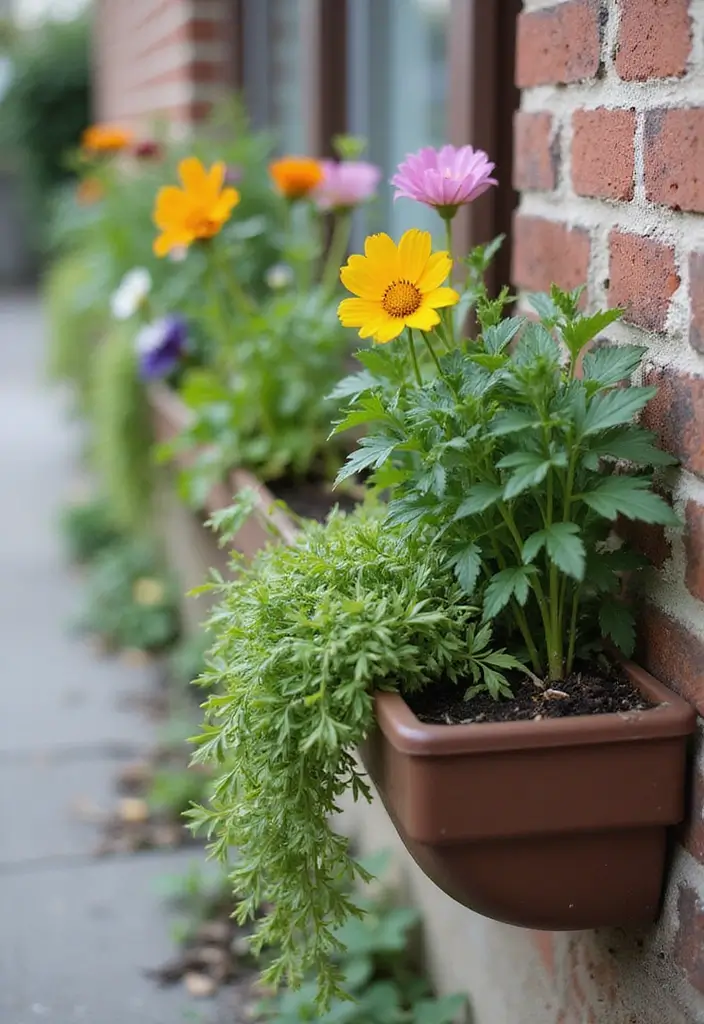 30 DIY Small Garden Ideas to Transform Limited Spaces - 15. Gutter Garden