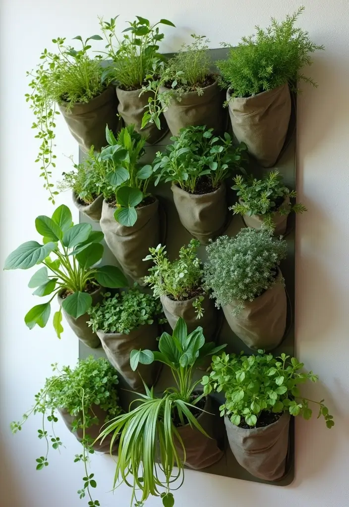 30 DIY Vertical Garden Wall Ideas to Maximize Space - 13. Fabric Pocket Wall