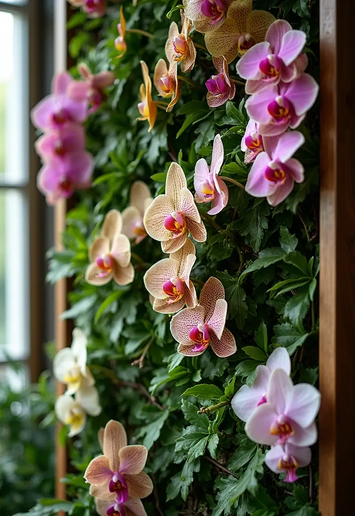 30 DIY Vertical Garden Wall Ideas to Maximize Space - 28. Vertical Orchid Wall