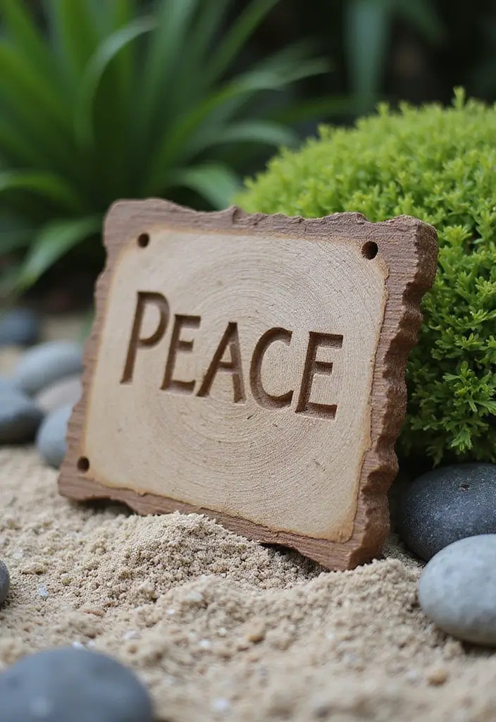 30 DIY Zen Garden Mini Projects for Calm and Relaxation - 16. DIY Zen Garden Sign