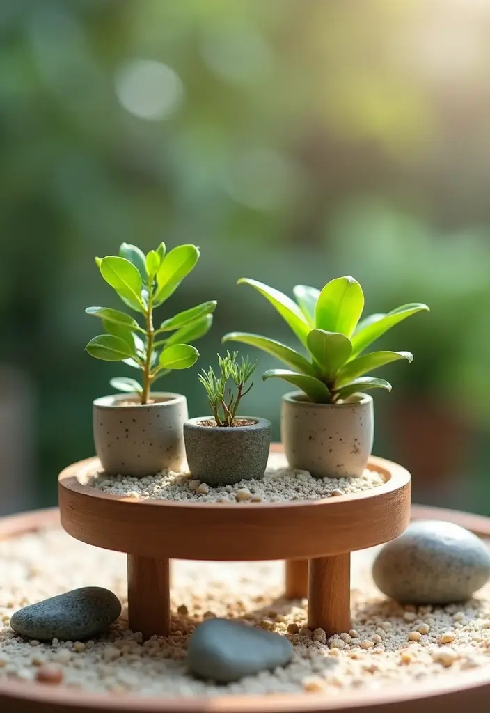 30 DIY Zen Garden Mini Projects for Calm and Relaxation - 17. Small Plant Stand