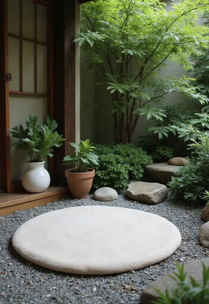 30 DIY Zen Garden Mini Projects for Calm and Relaxation - 20. Zen Garden Meditation Space