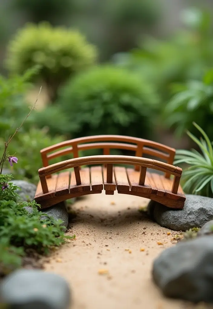 30 DIY Zen Garden Mini Projects for Calm and Relaxation - 5. Mini Zen Bridge