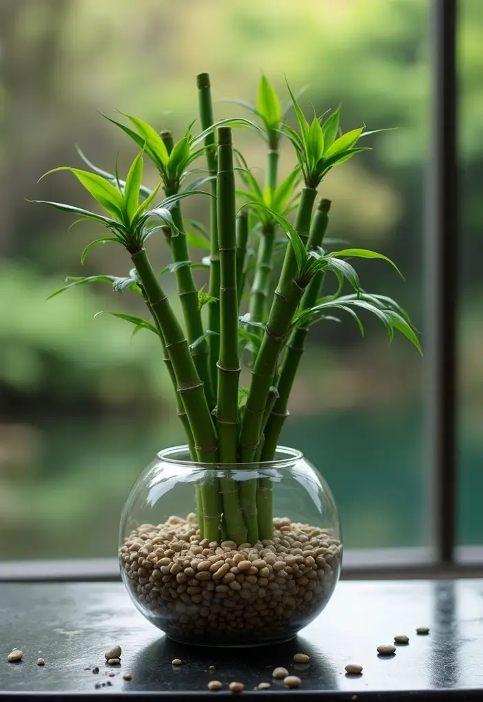 30 DIY Zen Garden Mini Projects for Calm and Relaxation - 7. Lucky Bamboo Arrangement