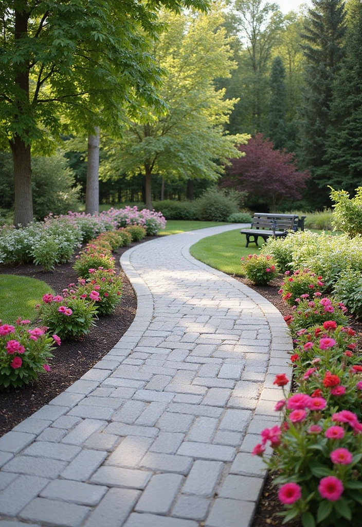 30 Garden Pathways DIY Cheap Designs That Look Amazing - 13. Vinyl Pavers