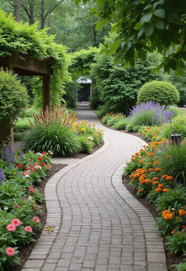 30 Garden Pathways DIY Cheap Designs That Look Amazing - 14. Pathway with Plants