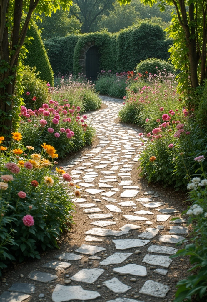 30 Garden Pathways DIY Cheap Designs That Look Amazing - 20. Lace Stone Pathways