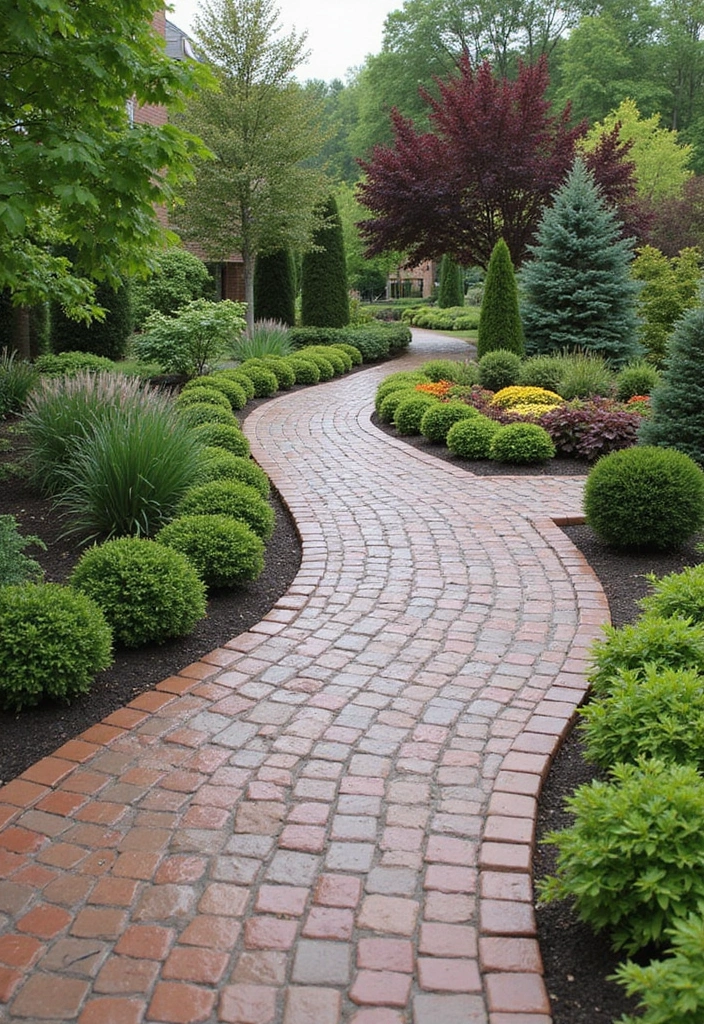 30 Garden Pathways DIY Cheap Designs That Look Amazing - 21. Clay Pavers
