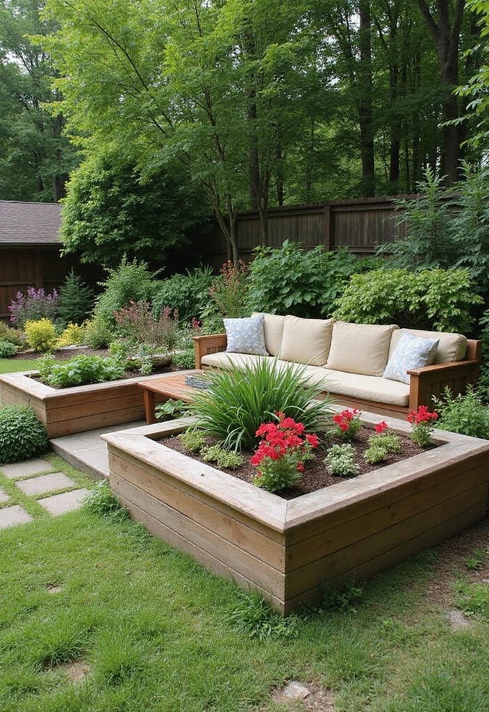 30 Inexpensive Raised Garden Beds DIY Projects That Save Money - 15. Raised Beds with Built-in Seating