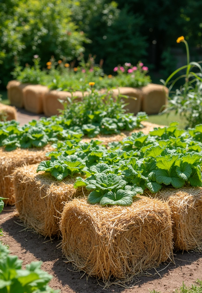 30 Inexpensive Raised Garden Beds DIY Projects That Save Money - 28. Straw and Hay Bales