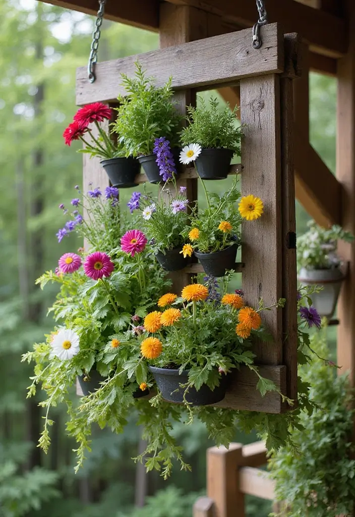 30 Inexpensive Raised Garden Beds DIY Projects That Save Money - 8. Hanging Garden Bed Pallets