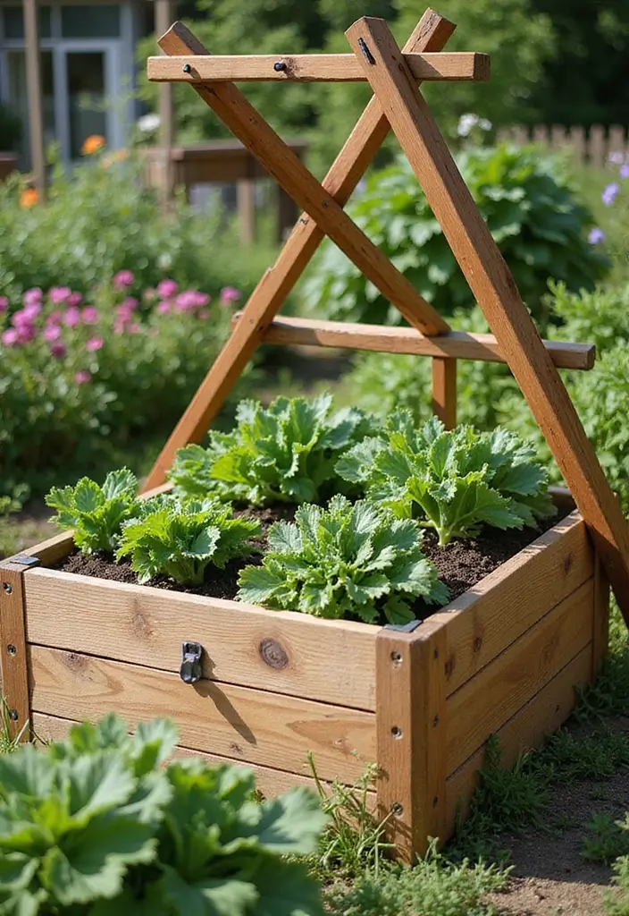 30 Inexpensive Raised Garden Beds DIY Projects That Save Money - 9. Cross-Braced Wooden Beds