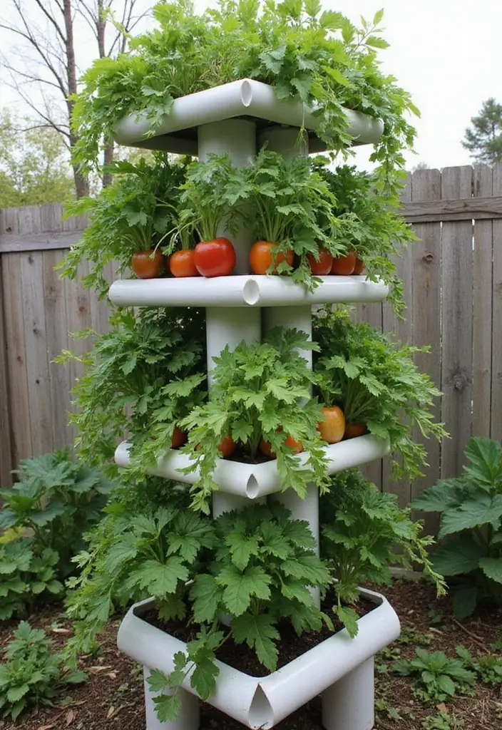 30 Raised Garden Beds DIY Layout Ideas for Perfect Harvests - 2. Vertical Tower Garden