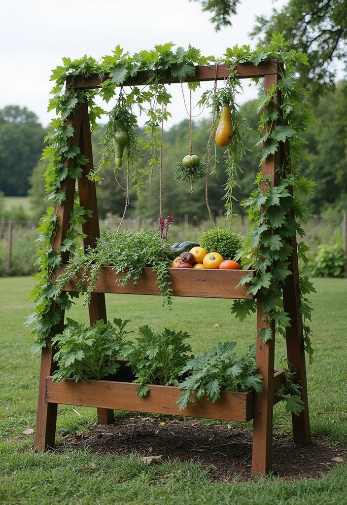 30 Raised Garden Beds DIY Layout Ideas for Perfect Harvests - 4. A-Frame Trellis Garden