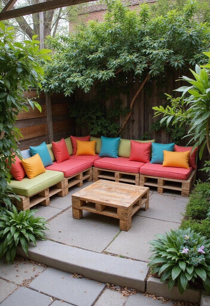 30 Small Backyard Ideas on a Budget DIY Simple Garden Design Inspirations You’ll Love - 10. Pallet Seating Area
