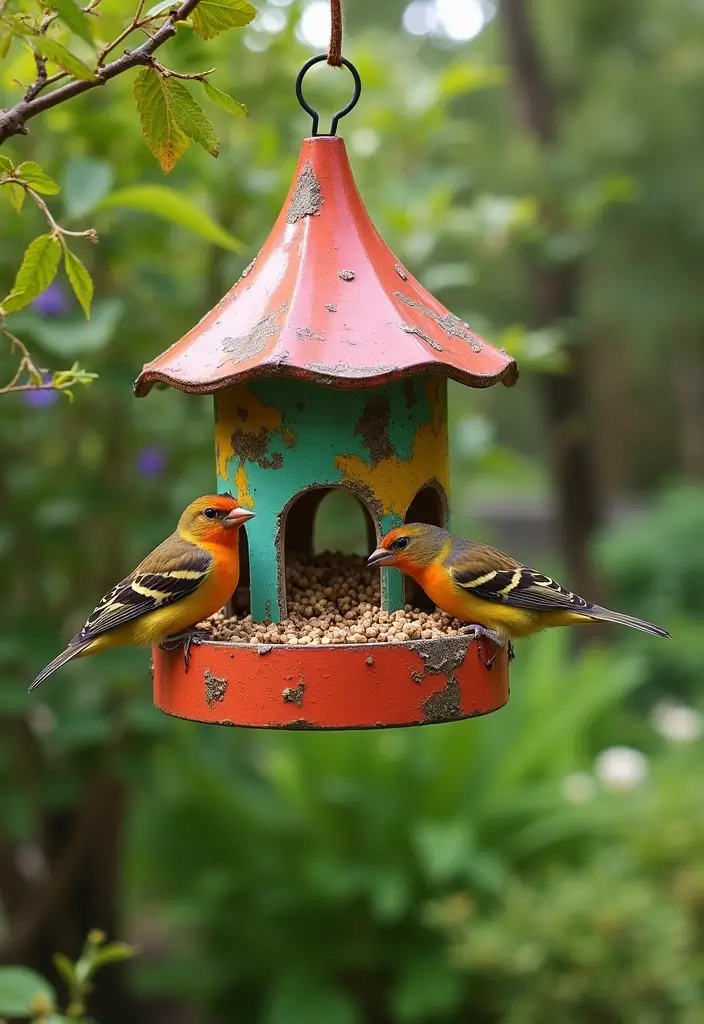 30 Small Backyard Ideas on a Budget DIY Simple Garden Design Inspirations You’ll Love - 12. Bird Feeder from Recycled Materials