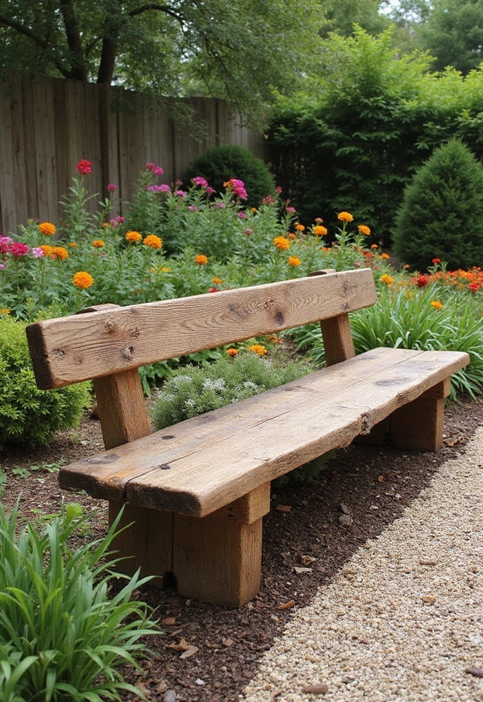 30 Small Backyard Ideas on a Budget DIY Simple Garden Design Inspirations You’ll Love - 25. Garden Bench from Reclaimed Wood