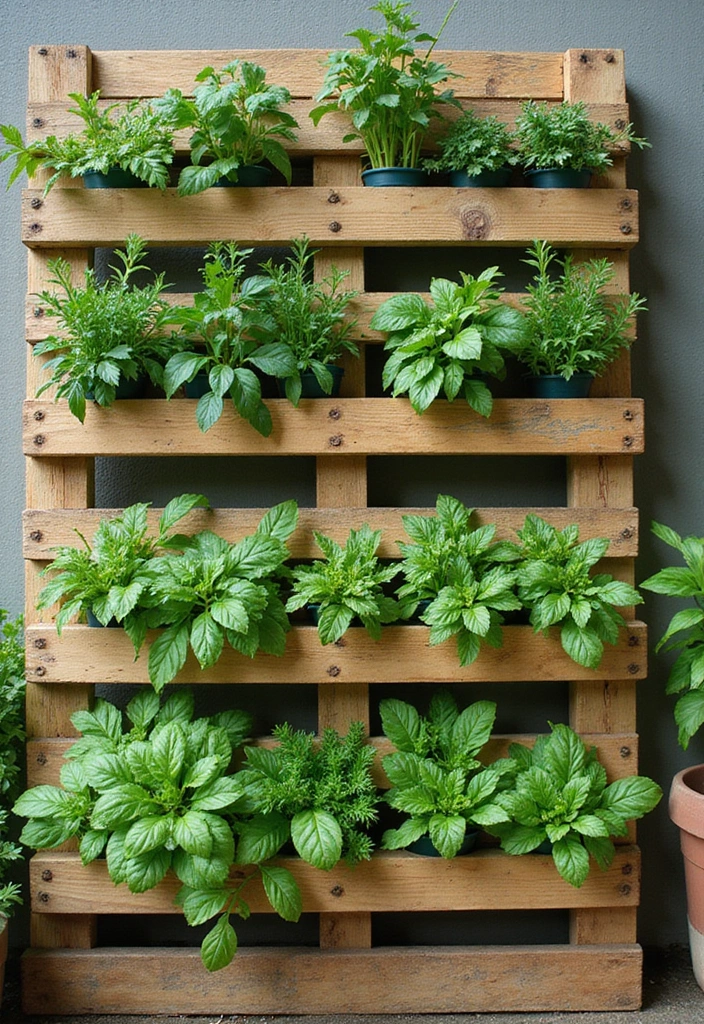 30 Small Backyard Ideas on a Budget: DIY Simple Garden Design Projects to Inspire You - 1. Vertical Herb Garden