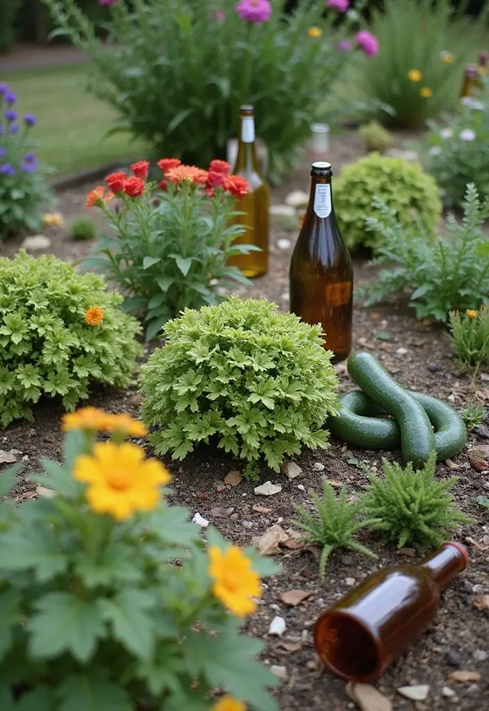30 Small Backyard Ideas on a Budget: DIY Simple Garden Design Projects to Inspire You - 15. Wine Bottle Edging