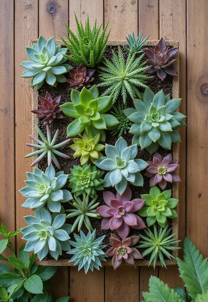 30 Small Backyard Ideas on a Budget: DIY Simple Garden Design Projects to Inspire You - 17. Succulent Wall Art