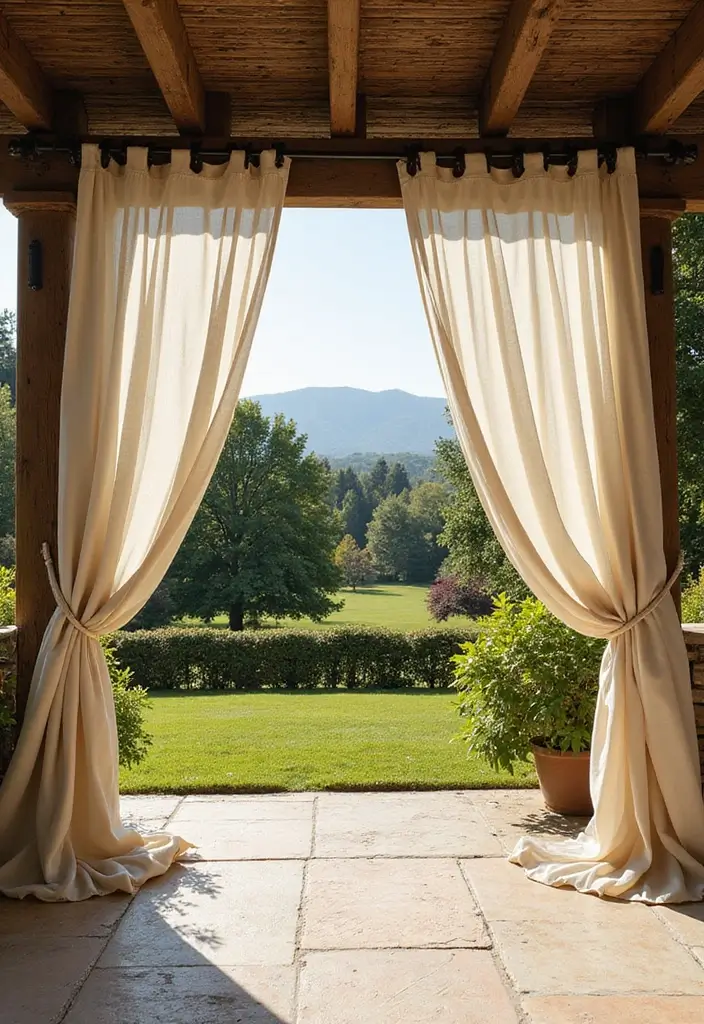 30 Small Backyard Ideas on a Budget: DIY Simple Garden Design Projects to Inspire You - 24. Billowing Curtains