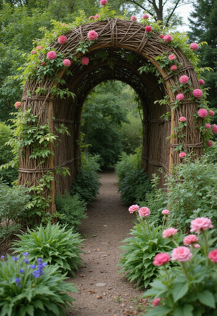 30 Small Garden Fence Ideas DIY for a Stylish Outdoor Look - 2. Woven Willow Fence
