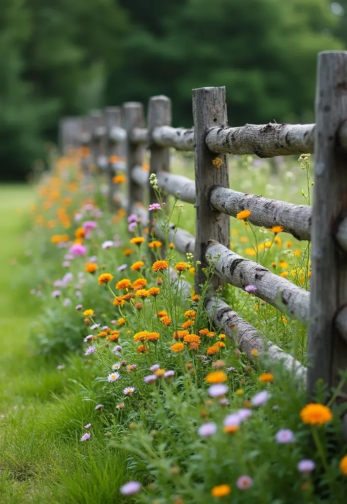 30 Small Garden Fence Ideas DIY for a Stylish Outdoor Look - 4. Rustic Split Rail Fence