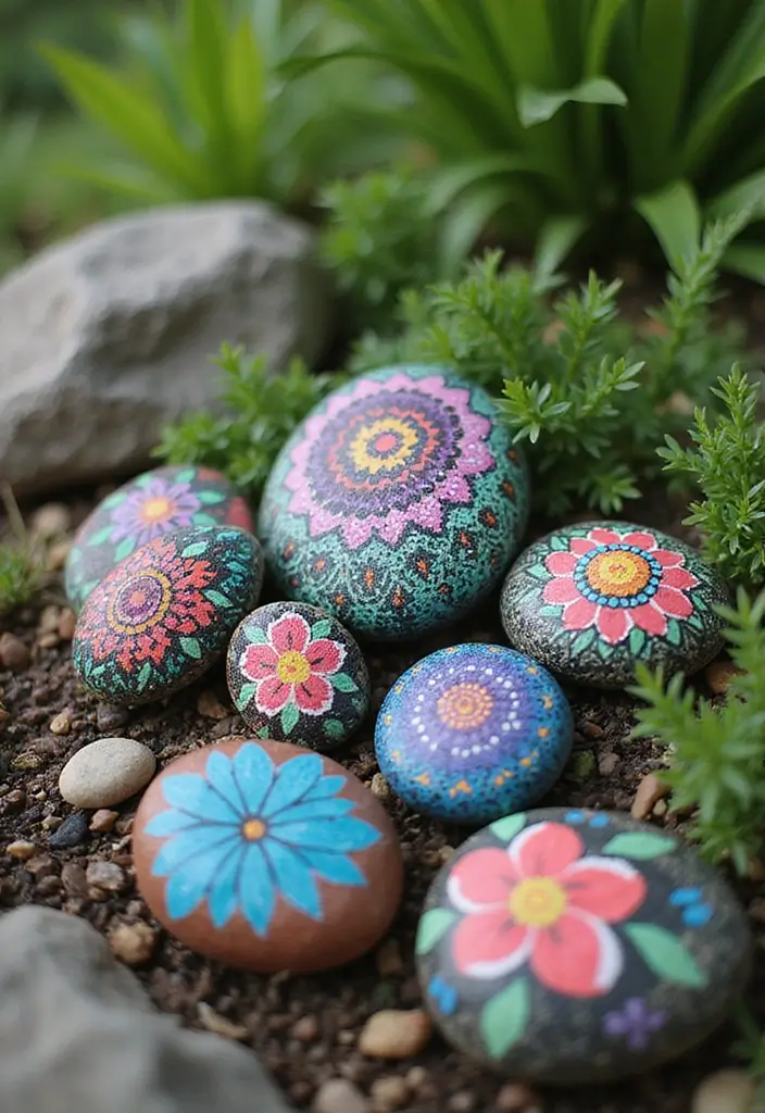 30 Yard Art DIY Garden Projects That Add Creative Charm - 1. Whimsical Painted Rocks