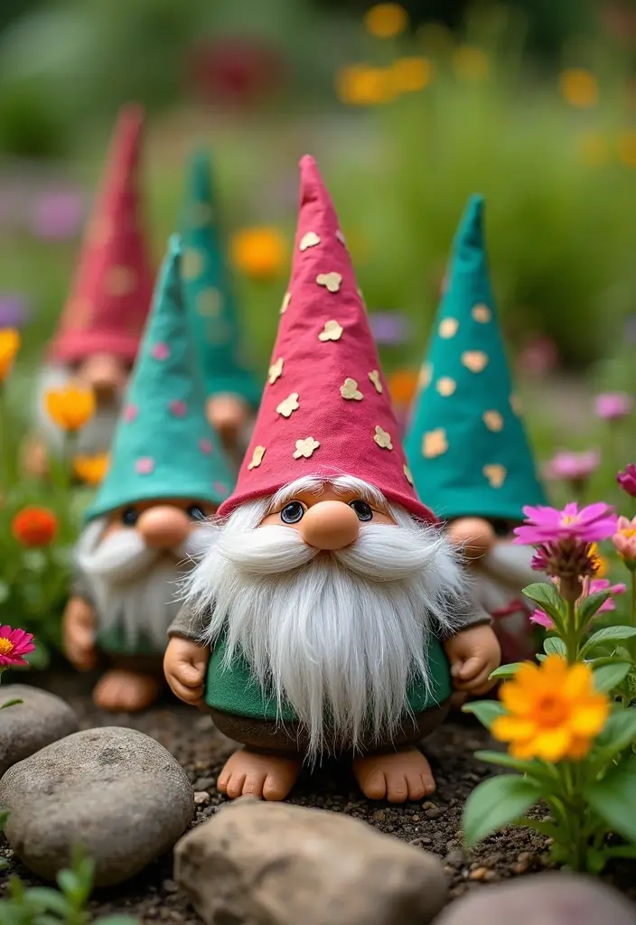 30 Yard Art DIY Garden Projects That Add Creative Charm - 10. Fun Garden Gnomes