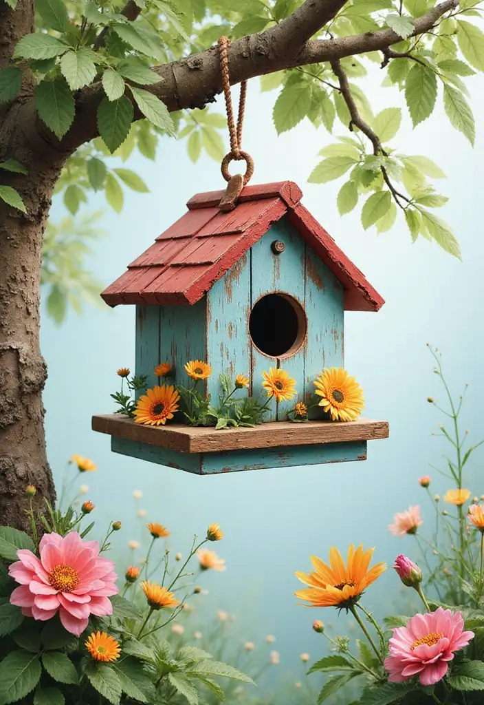 30 Yard Art DIY Garden Projects That Add Creative Charm - 16. Birdhouse Art