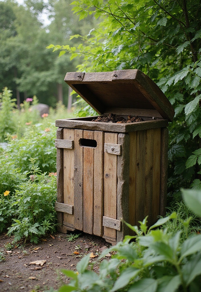 30 Yard Art DIY Garden Projects That Add Creative Charm - 25. Creative Compost Bin Art