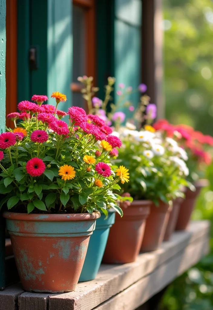 Adorable Home Garden Ideas Game: A Playful Guide with 18 Creative Concept Inspirations - 7. Colorful Flower Pots