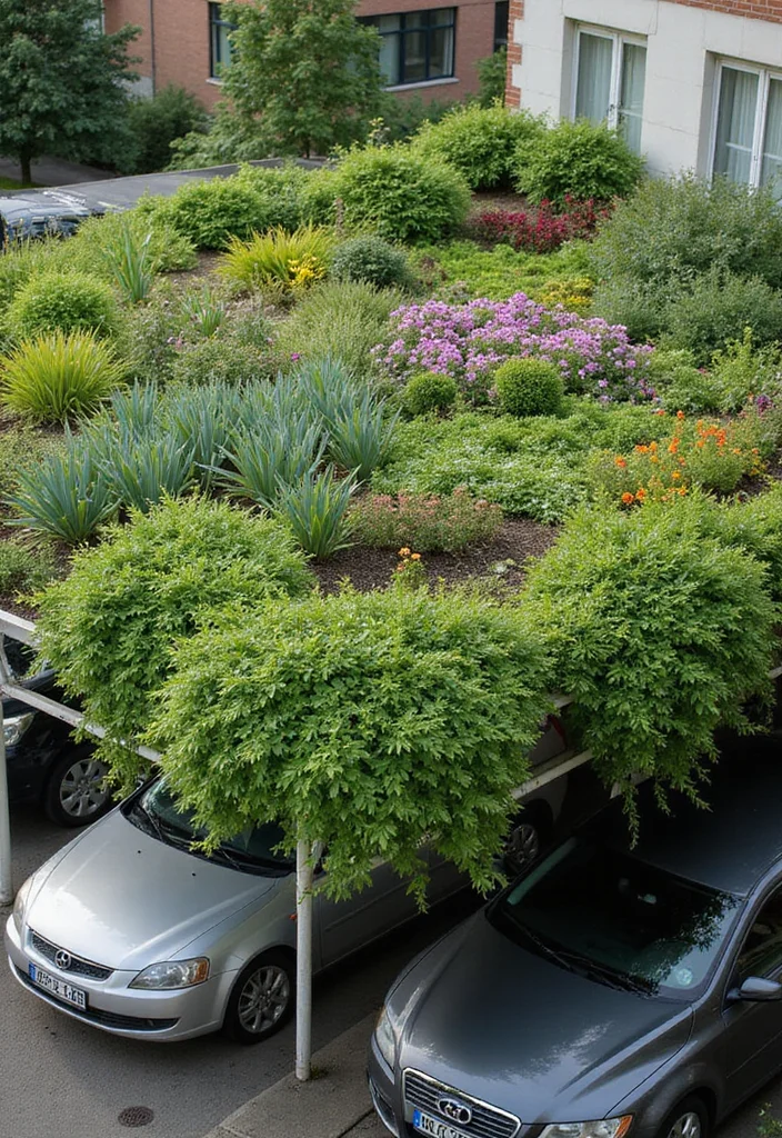 Car Parking Design Home Garden: A Functional Guide with 18 Seamless Integration Inspirations - 4. Green Roofs for Parking Canopies