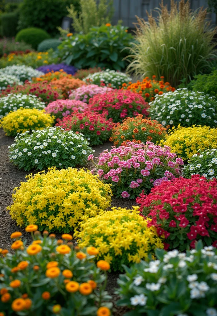 Corner Garden Ideas Landscape Design: A Creative Guide with 19 Space-Saving Inspirations - 10. Colorful Ground Cover