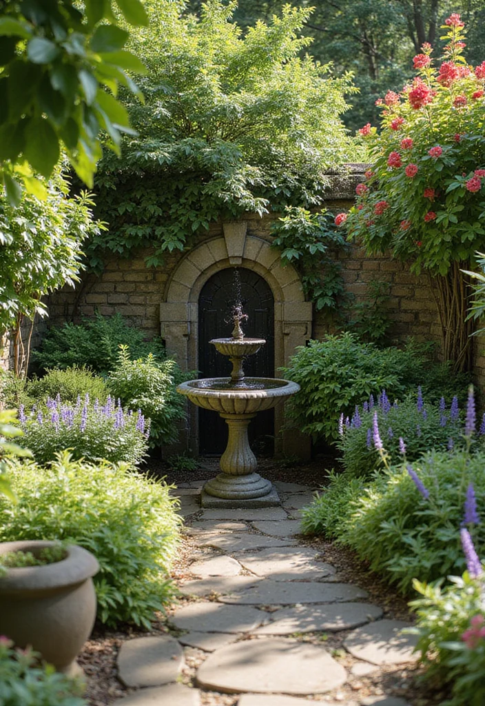 Corner Garden Ideas Landscape Design: A Creative Guide with 19 Space-Saving Inspirations - 16. Water Feature