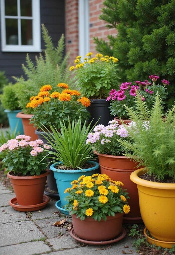 Corner Garden Ideas Landscape Design: A Creative Guide with 19 Space-Saving Inspirations - 17. Seasonal Planters