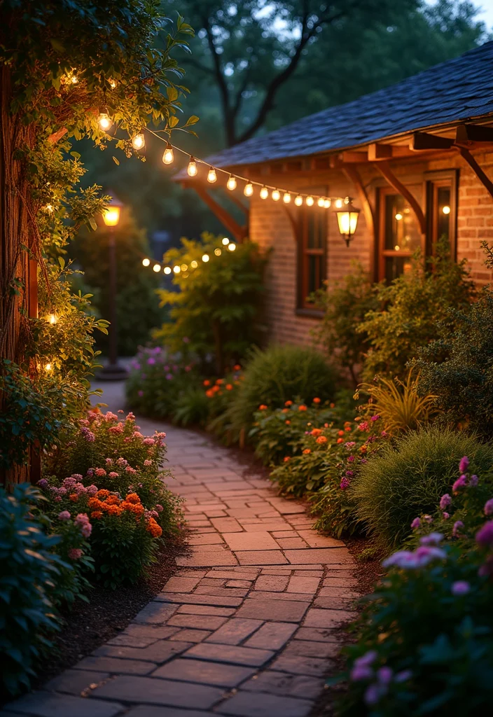 Corner Garden Ideas Landscape Design: A Creative Guide with 19 Space-Saving Inspirations - 19. Garden Lighting
