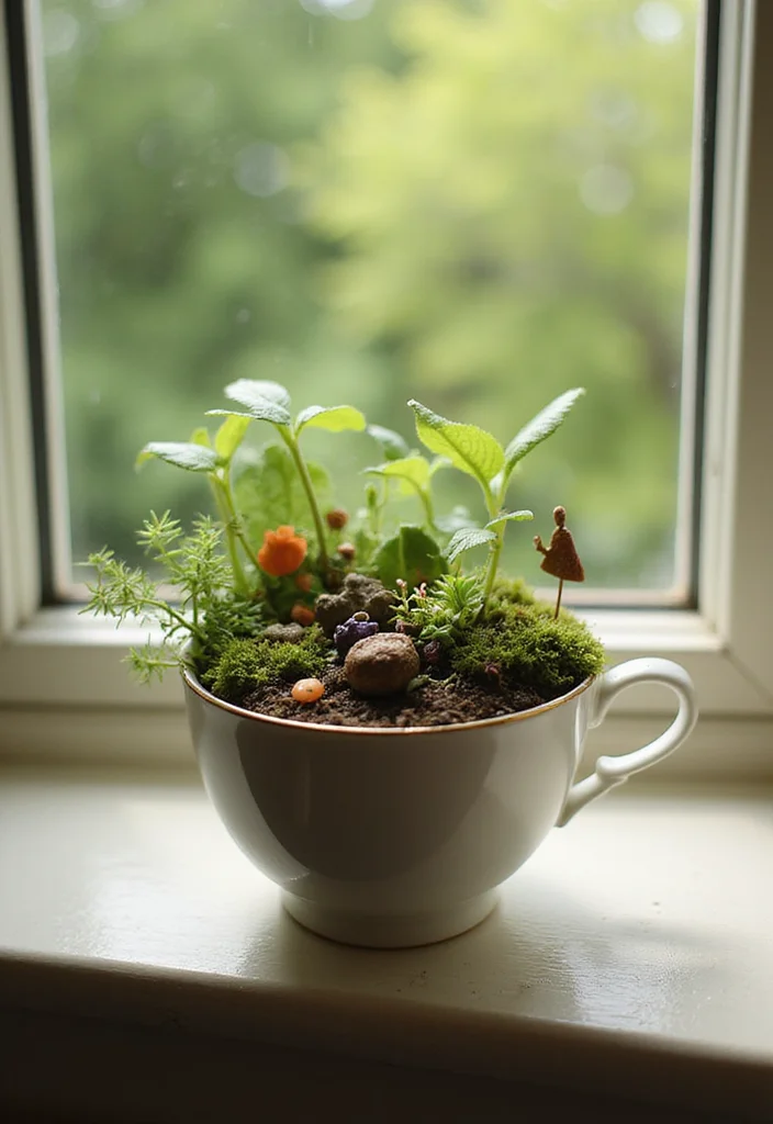 DIY Fairy Garden Ideas: A Creative Guide with 17 Miniature Fantasy Inspirations - 12. Building a Fairy Garden in a Teacup