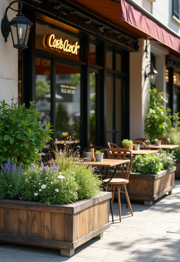 Garden Coffee Shop Design Outdoor: A Cozy Guide with 18 Relaxed Atmosphere Inspirations - 4. Mixed-Use Planters