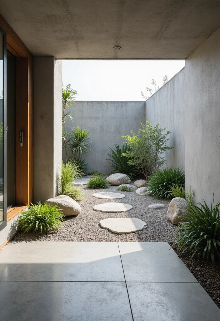 Garden Ideas Front of House: A Welcoming Guide with 20 Charming Entryway Inspirations - 6. Minimalist Zen Garden