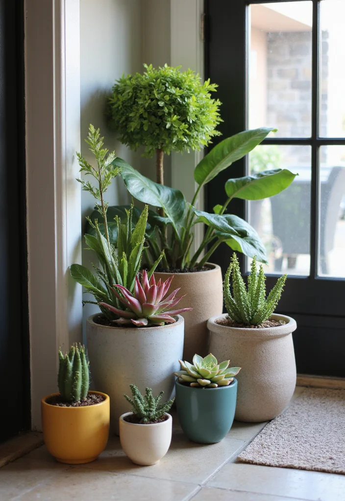 Garden Ideas Front of House: A Welcoming Guide with 20 Charming Entryway Inspirations - 8. Playful Potted Succulents