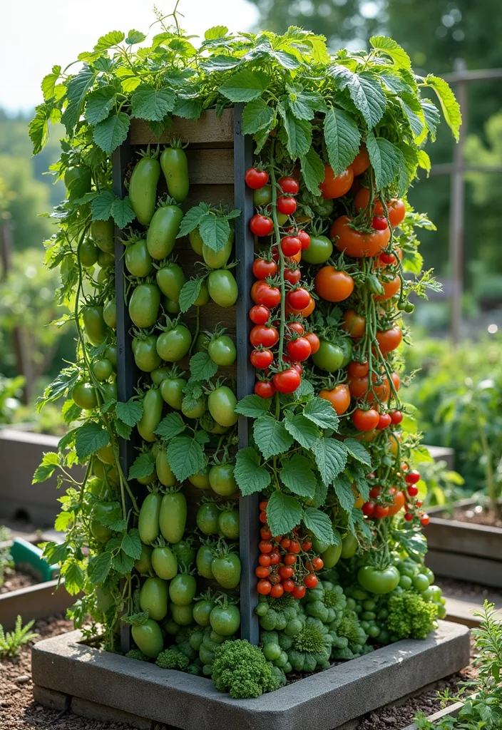 Garden Layout Ideas Design: A Practical Guide with 20 Well-Structured Outdoor Inspirations - 10. Vertical Vegetable Gardens